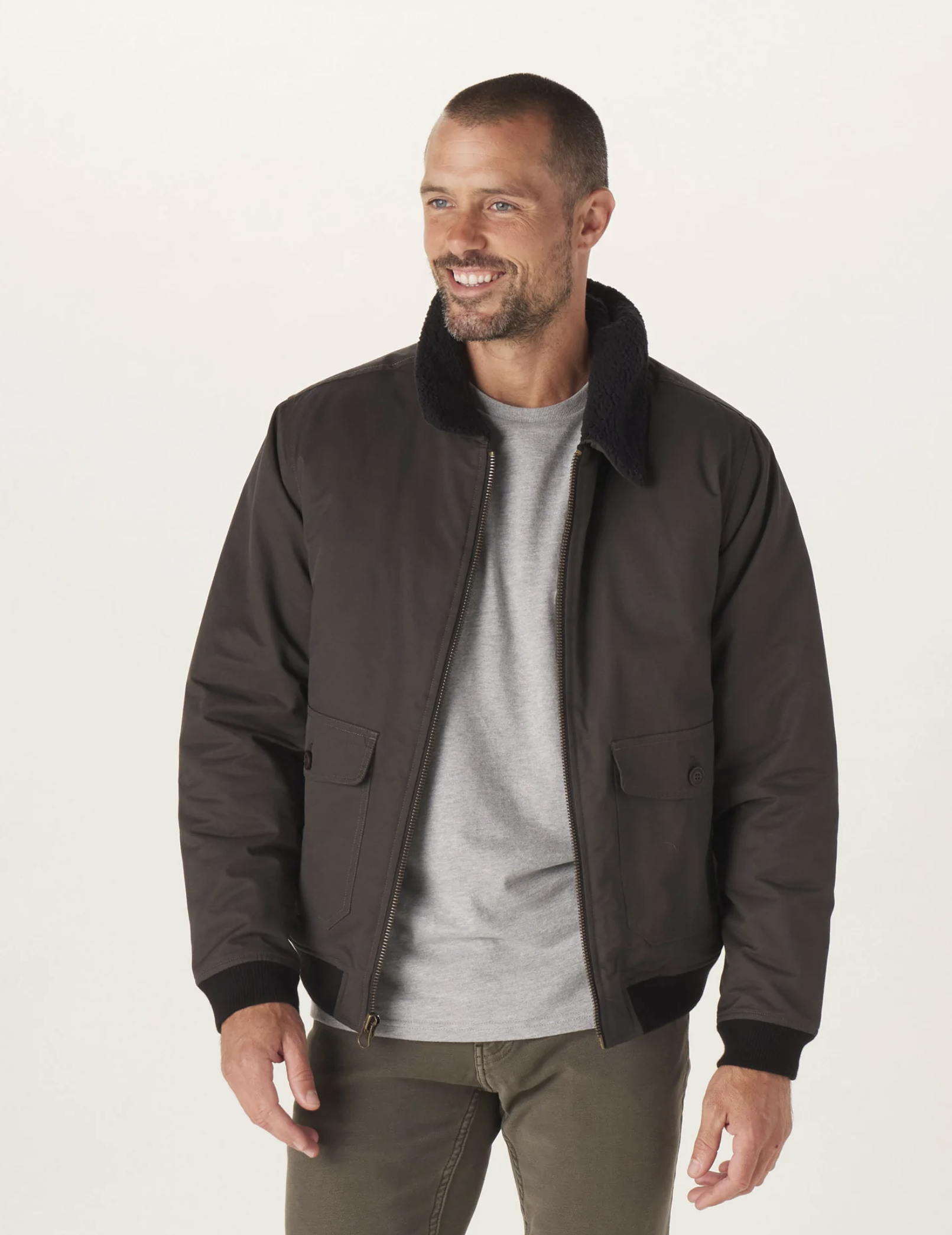 Sherpa trim jacket top